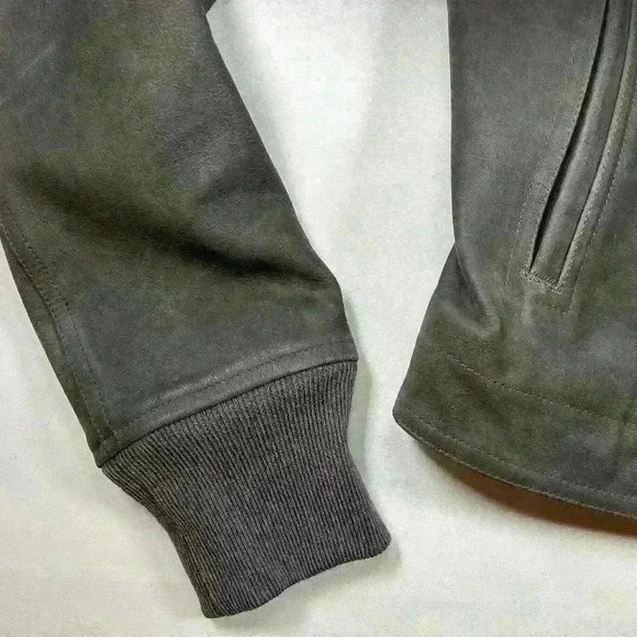 RICK OWENS Men Zipped Calf Leather Jacket in Dark Dust Size 38US - Picture 4 of 16